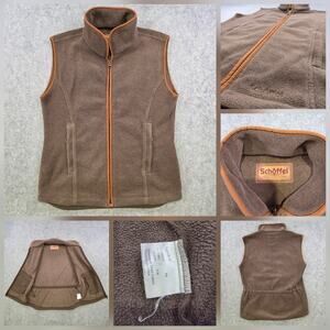 Schöffel Lyndon Vest Womens 8 Brown Fleece Collared Full Zip Outdoor Gilet